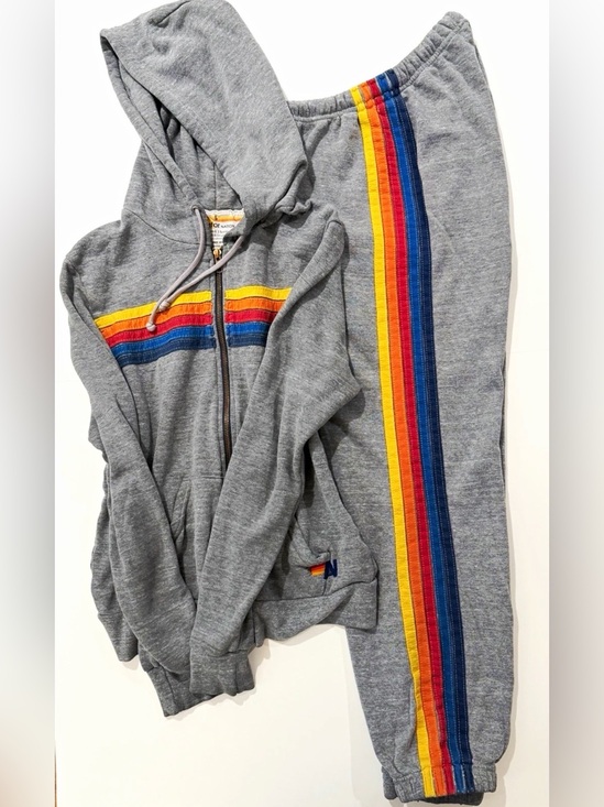 Aviator Nation Other - Aviator Nation 5 Stripe Rainbow
Sweat Set Gray Hoodie S Joggers L
Made in USA